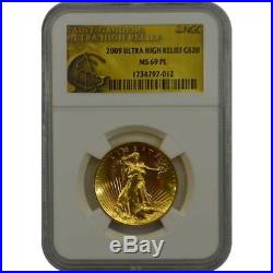 2009 UHR NGC MS69 PL $20 Ultra High Relief Double Eagle Gold Coin
