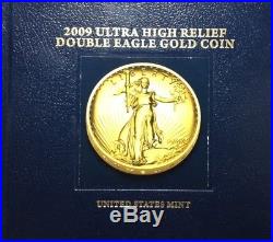 2009 Ultra High Relief Double Eagle Gold Coin withBox, COA and Book