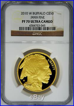 2010-W NGC PF70 Proof Gold Buffalo $50 Great PR70 Coin