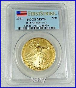 2011 1 oz Gold American Eagle Coin MS-70 First Strike PCGS