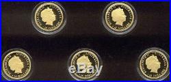 2012 Discover Australia Wildlife Five 1/10 oz Proof Gold Coins Set RARE