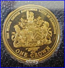 2014 Tdc Hrh Prince George Of Cambridge Solid 9ct Gold Proof Crown Coin Coa