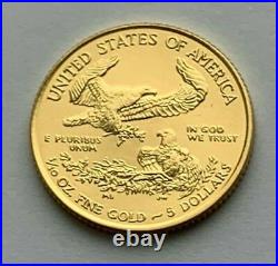 2015 1/10 oz. $5.00 solid gold American Eagle #1