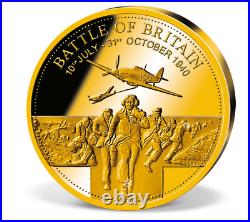 2015 Solid Gold Battle of Britain coin 0.5 grams 11 mm COA Capsule Proof