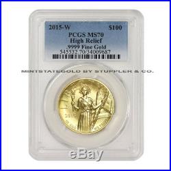 2015-W $100 High Relief American Liberty PCGS MS70 West Point Gold coin 1 oz