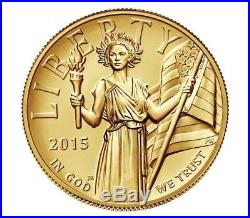 2015 W 1 oz $100 American Liberty High Relief Gold Coin (withBox and COA)