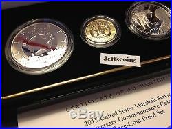 2015 W P S US Marshal Service GOLD Silver Proof $5 Dollar 3 COIN SET SR7 Half $1