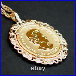 2016 Canada 1/10 oz. 99999 Gold Growling Cougar Coin Solid 14K Gold Necklace NEW