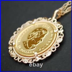 2016 Canada 1/10 oz. 99999 Gold Growling Cougar Coin Solid 14K Gold Necklace NEW