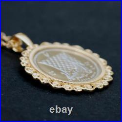 2016 Isle of Man 1/10 oz Platinum Noble BU Unc Coin Solid 14K Gold Necklace NEW