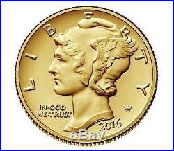 2016 Mercury Dime Centennial Gold Coin 24k Gold