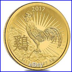 2017 1/10 oz Gold Lunar Year of the Rooster Coin. 9999 Fine BU Royal