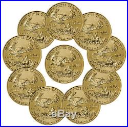 2017 $5 1/10 oz. American Gold Eagle Lot of 10 Coins SKU44742