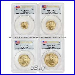 2017 Gold Eagle Set of 4 PCGS MS70 First Strike FS Eagles Coin $50 $25 $10 $5