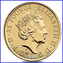 2017 Great Britain 1/4 oz Gold Queen's Beast (Griffin) Coin. 9999 Fine BU