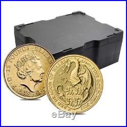 2017 Great Britain 1/4 oz Gold Queen's Beast (Red Dragon) Coin. 9999 Fine BU