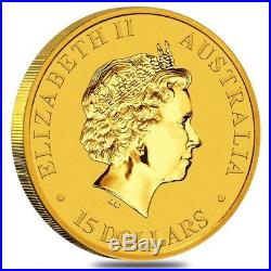 2018 1/10 oz Australian Gold Kangaroo Perth Mint Coin. 9999 Fine BU In Cap