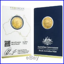 2018 1/10 oz Gold Kangaroo Coin Royal Australian Mint Veriscan (In Assay)