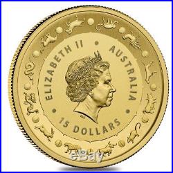 2018 1/10 oz Gold Lunar Year of the Dog Coin. 9999 Fine BU Royal Australian Mint