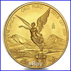 2018 1/10 oz Mexican Gold Libertad Coin. 999 Fine BU