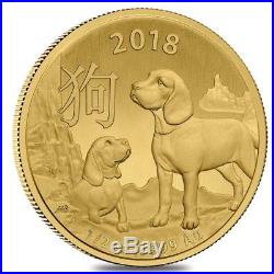 2018 1/2 oz Gold Lunar Year of the Dog Coin. 9999 Fine BU Royal Australian Mint