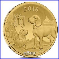 2018 1/4 oz Gold Lunar Year of the Dog Coin. 9999 Fine BU Royal Australian Mint