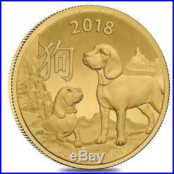 2018 1 oz Gold Lunar Year of the Dog Coin. 9999 Fine BU Royal Australian Mint