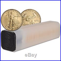 2018 American Gold Eagle (1/10 oz) $5 1 Roll Fifty 50 BU Coins in Mint Tube