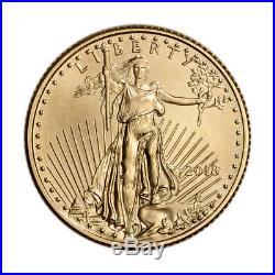 2018 American Gold Eagle (1/10 oz) $5 BU coin in U. S. Mint Gift Box