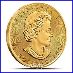 2018 Canada 1 Oz $50.9999 Fine Gold Maple Leaf Coin Gem Uncirculated (BU)
