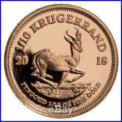 2018 South Africa 1/10 oz. Gold Krugerrand Proof Coin GEM Proof SKU52838