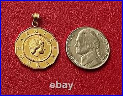 2018 Tuvalu Queen Elisabeth Horse 1/25 Oz 24k Solid Yellow Gold Coin Pendant Mg