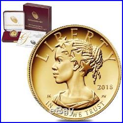 2018 W 1/10 oz $10 American Liberty Proof Gold Coin (withBox & COA)