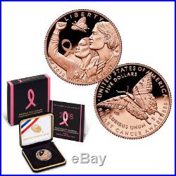 2018-W Breast Cancer Awareness Commemorative $5 Gold Proof Coin (OGP/COA)