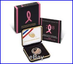 2018-W Breast Cancer Awareness Commemorative $5 Gold Proof Coin (OGP/COA)