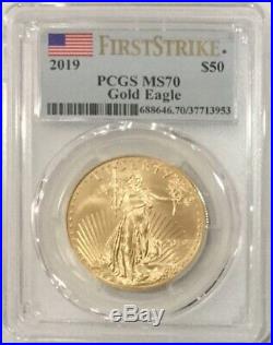 2019 $50 American Gold Eagle PCGS MS70 First Strike 1oz 22KT coin