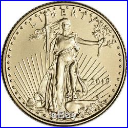 2019 American Gold Eagle 1/10 oz $5 BU Five 5 Coins