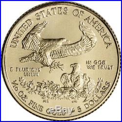 2019 American Gold Eagle 1/10 oz $5 BU Five 5 Coins