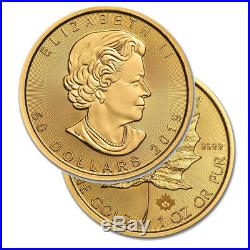 2019 Gold 1 oz Canadian Gold Maple Leaf $50 Coin. 9999 Fine coin