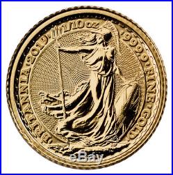 2019 Great Britain 1/10 oz. Gold Britannia £10 Coin GEM BU PRESALE SKU55874