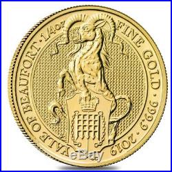 2019 Great Britain 1/4 oz Gold Queen's Beasts (Yale) Coin. 9999 Fine BU