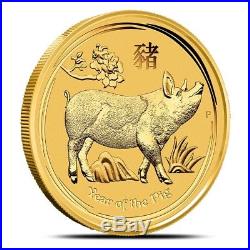 2019-P (Perth) Australia 1 Oz $100 Gold Lunar Year of the Pig Coin BU in Cap