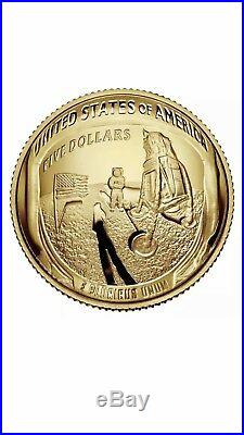 2019 W Apollo 11 50th Anniversary PROOF $5 Gold Coin (19CA)