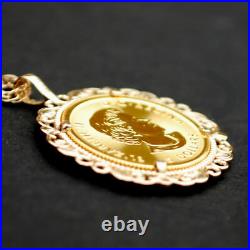 2020 Canada 1/10 oz. 999 Gold Polar Bear BU Unc Coin Solid 14K Gold Necklace NEW