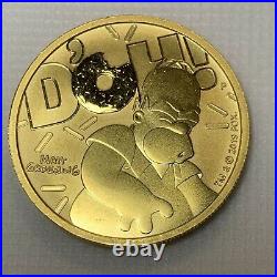 2020 Homer Simpson $100 1oz. 9999 FINE SOLID GOLD BULLION COIN