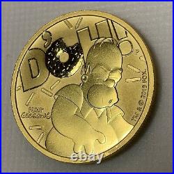 2020 Homer Simpson $100 1oz. 9999 FINE SOLID GOLD BULLION COIN LOW MINTAGE