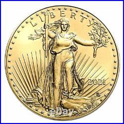 2021 1/10 oz American Gold Eagle BU Uncirculated Coin Solid 14K Gold Necklace
