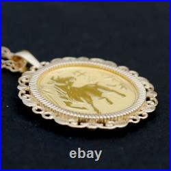 2021 Australia 1/10 oz Gold Lunar Year of Ox BU Coin Solid 14K Gold Necklace NEW