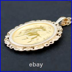 2021 Australia 1/10 oz Gold Lunar Year of Ox BU Coin Solid 14K Gold Necklace NEW