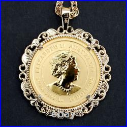 2021 Australia 1/10 oz Gold Lunar Year of Ox BU Coin Solid 14K Gold Necklace NEW